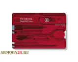 Швейцарская карточка Victorinox SwissCard Classic, 10 функций, корпус из красного полупрозрачного пластика