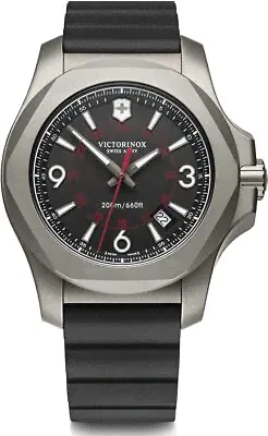 NEW VICTORINOX I.N.O.X. Titanium Mens Grey Dial Black Strap Watch 241883 $695