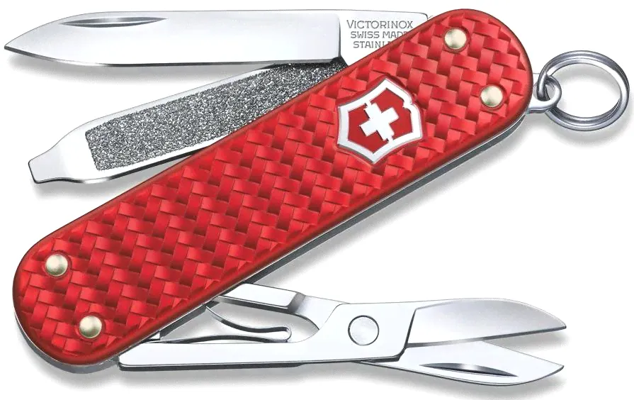 Нож-брелок Victorinox Classic SD Precious Alox 58мм,"Iconic Red" (подар/уп)