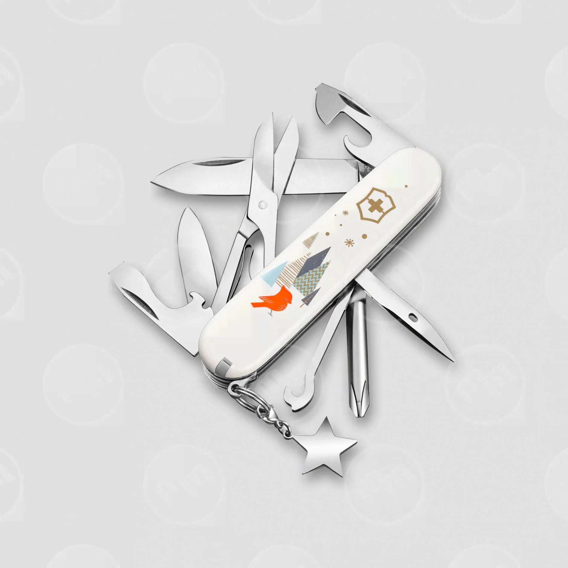 Нож швейцарский многофункциональный складной Victorinox «Super Tinker Winter Magic SE 2019» 15 функций, длина клинка: 7.0 см, 1.4703.7E1, VICTORINOX