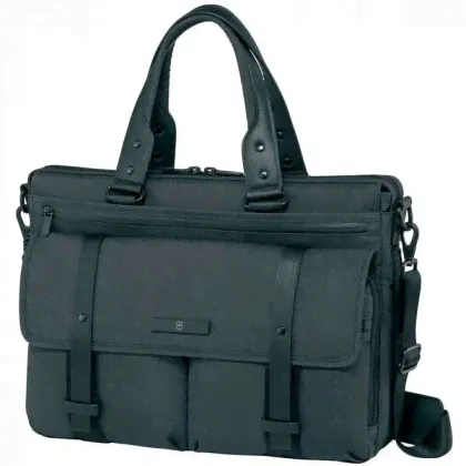 Портфель VICTORINOX Architecture Urban Brunswick 15,6'', серый, ткань Nuwa®/кожа, 44x13x32 см, 18 л \ 32325601-0