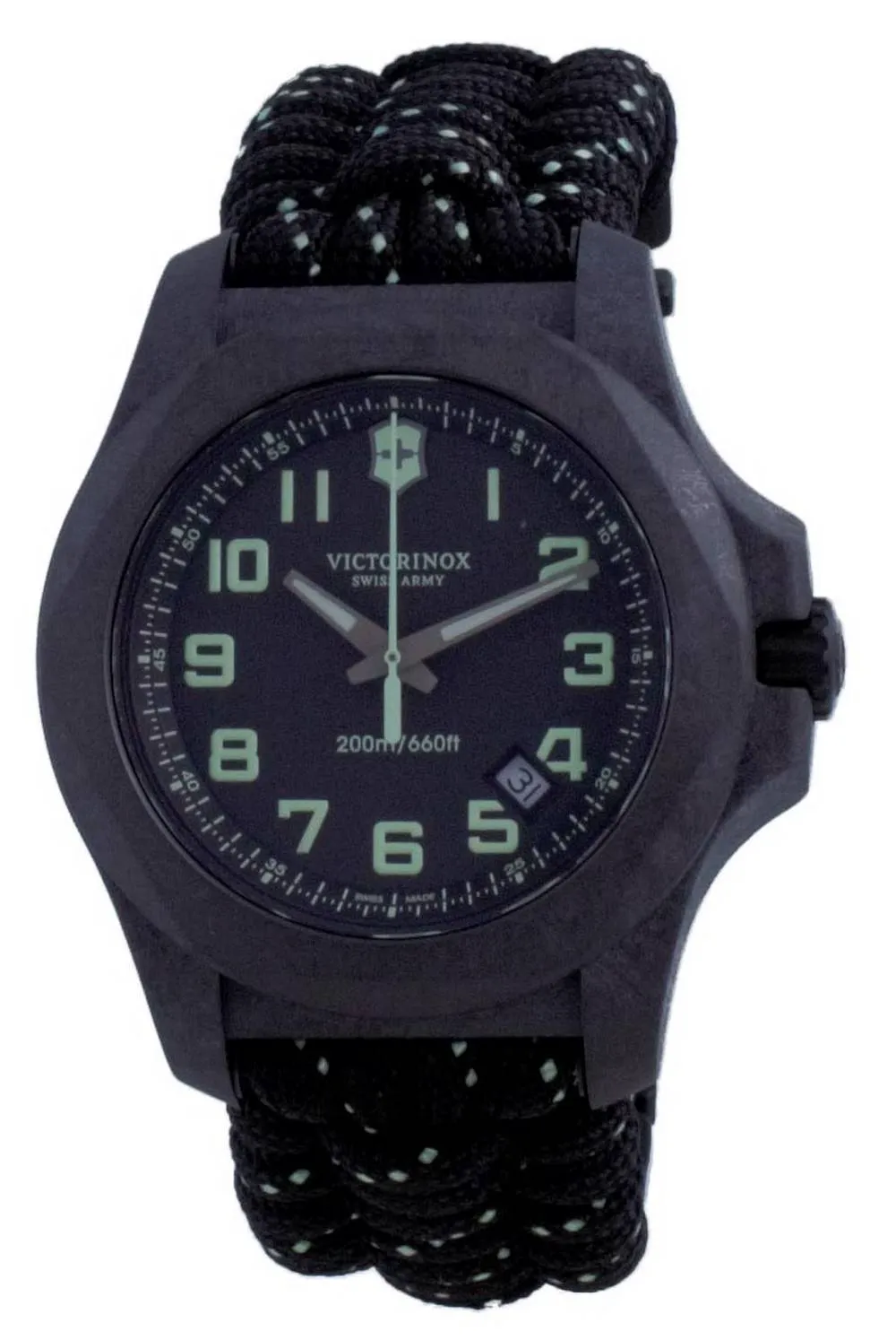 Мужские часы Victorinox INOX Carbon Black Textile Diver's Quartz 241859 200M-0
