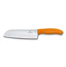 Нож Victorinox сантоку лезвие 17 см рифленое оранжевый 6.8526.17L9B
