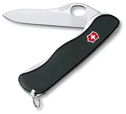 Нож швейцарский Victorinox Sentinel One Hand, 111 мм, 4 функции, черный (0.8413.MW3)