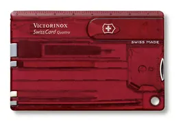 Швейцарская карточка Victorinox SwissCard Quattro 13 функций, красная