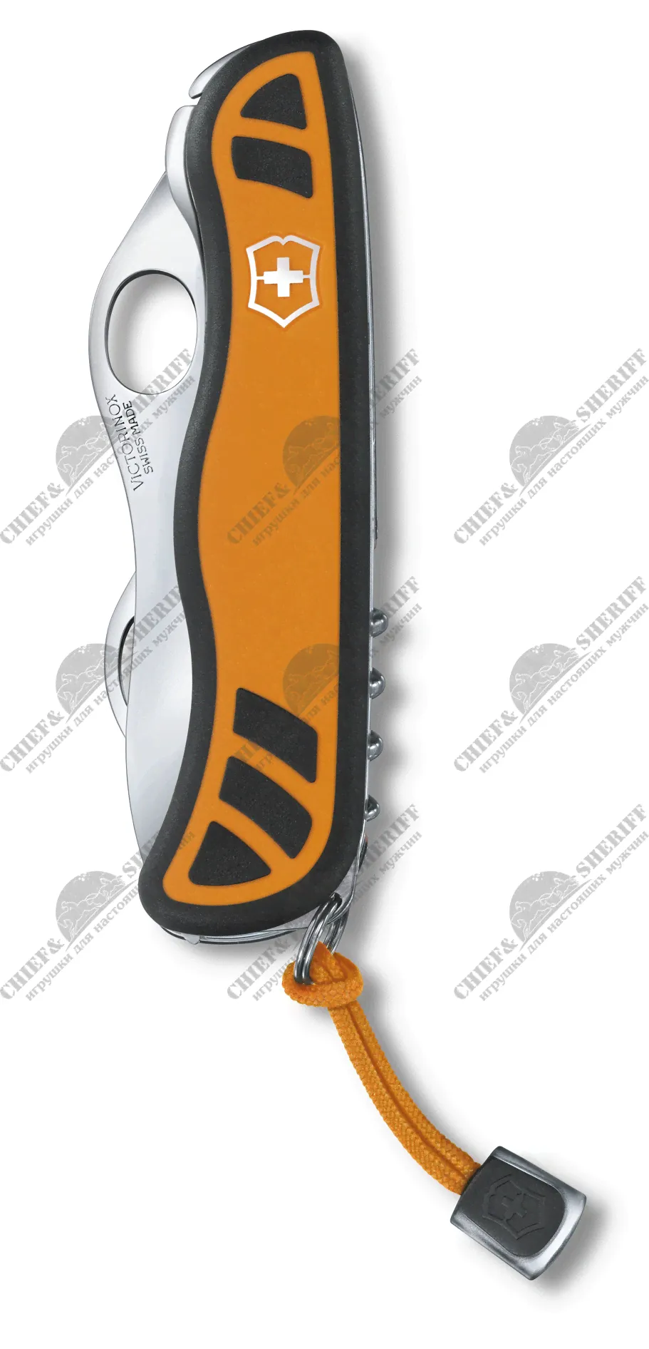 Перочинный нож Victorinox Hunter XS One Hand 111 мм, 6 функций, с фиксатором, оранжево-черный, 0.8341.MC9, купить в интернет-магазине с доставкой по Москве и России-1