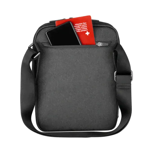 Сумка через плечо VICTORINOX Architecture Urban 2 Crossbody Bag,серый, полиэстер/кожа, 9x22x28 см,6л-2