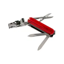 Нож-брелок Victorinox Classic Nail Clip 580, 65 мм, 8 функций, полупрозрачный красный