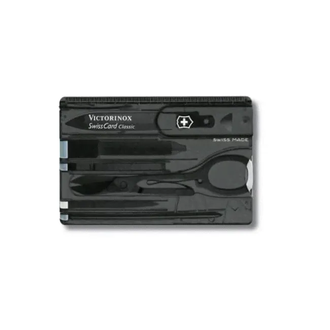 Швейцарская карта Victorinox SwissCard Classic, черная полупрозрачная, блистер