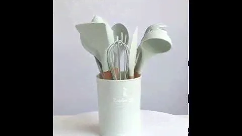 Wooden Handle Non-Stick Silicone Cooking Utensils Set