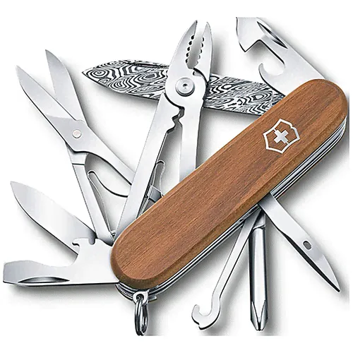 Нож перочинный Deluxe Tinker Damast коричневый Victorinox 1.4721.J18 GS-0