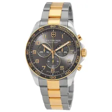 Victorinox Swiss Army FieldForce Classic Chronograph Quartz Grey Dial Mens Watch 241902 (чёрный, mbz49466)