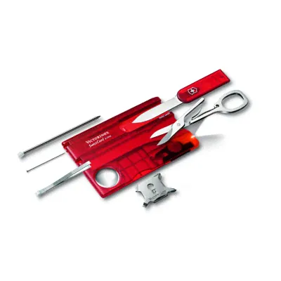 Швейцарская карта Victorinox SwissCard Lite (0.7300.T) красный полупрозрачный коробка подарочная-0