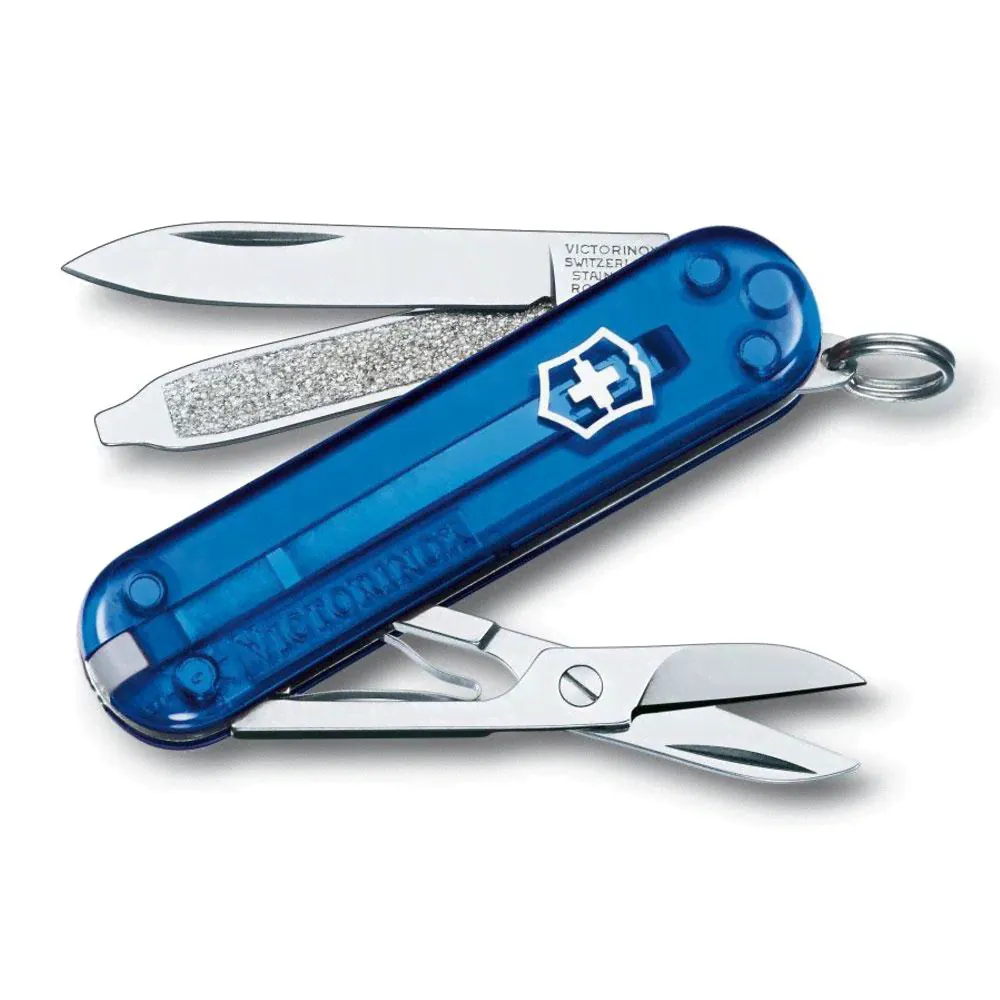 Нож-брелок Victorinox Classic Midnite Manager синий полупрозрачный-0