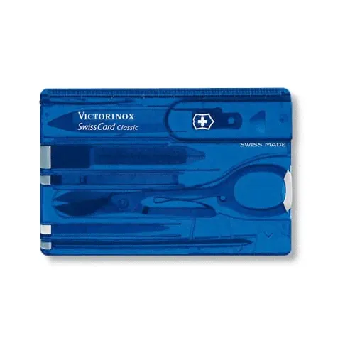 Набор Victorinox швейцарская карточка SwissCard Classic, синяя-0