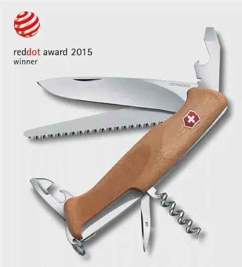 Нож перочинный Victorinox RangerWood 55 (0.9561.63) 130мм 10функц. дерево карт.коробка - купить с логотипом на заказ в Москве и СПб | Иллан Гифтс