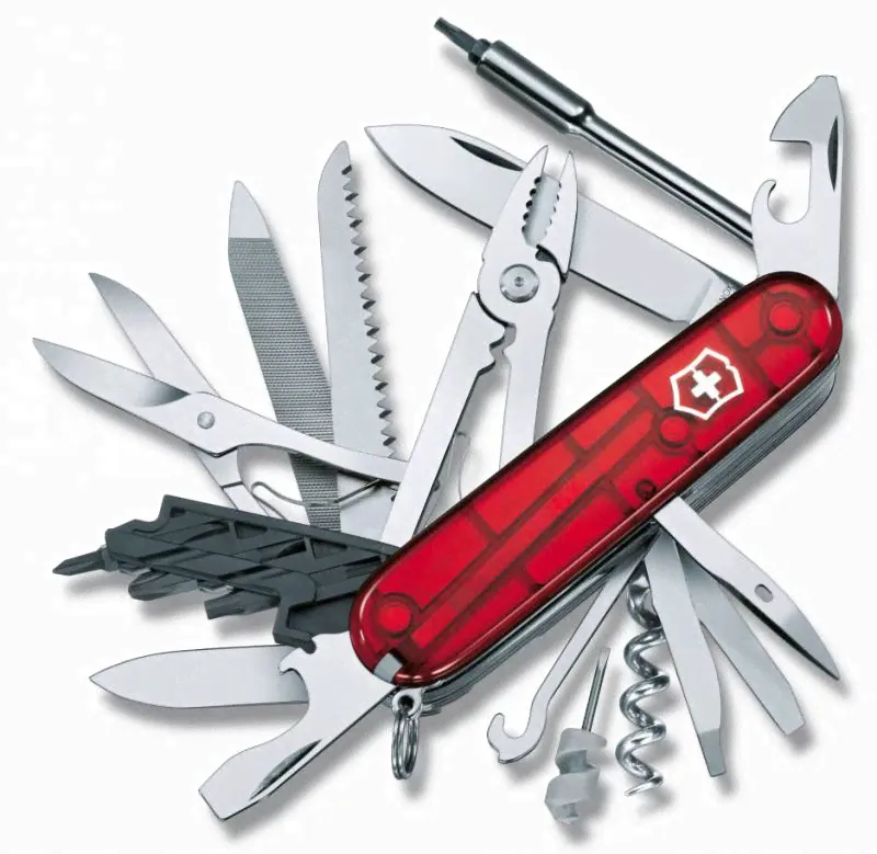 Victorinox Офицерский нож CYBERTOOL 41 91 мм. полупрозрачный красный 1.7775.T