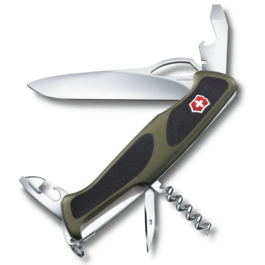 Нож перочинный 130мм Victorinox RangerGrip 61 - Черный/Зеленый (0.9553.MC4)