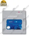Карта швейцарская Victorinox SwissCard Lite 13 функций с фонариком, прозрачный синий 0.7322.T2, купить в интернет-магазине с доставкой по Москве и России