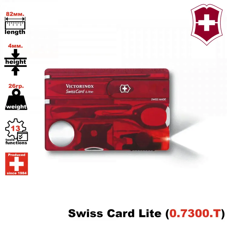 Набор инструментов в виде банковской карточки Victorinox SwissCard Lite-0