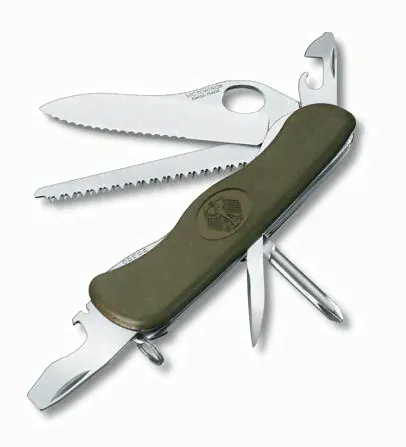 Нож перочинный Victorinox Military (0.8461.MW4DE) 111 мм 11 функций, зеленый