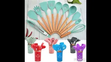 Silicone Cooking Kitchen Utensils Non-Stick Spatula Ladle Egg Beaters
