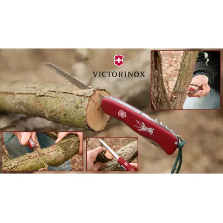 Нож Victorinox Hunter, 111 мм, 12 функций, с фиксатором лезвия, красный-2