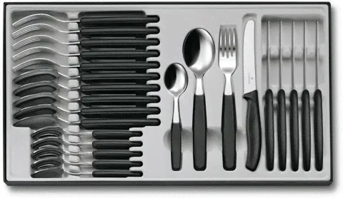 Набор Victorinox столовый, 24 предмета, черный