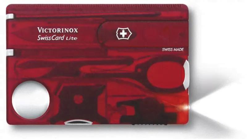Мультиинструмент Victorinox Swiss Card Lite, 13 функций Полупрозрачный Красный-0