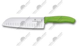 Нож Santoku Victorinox SwissClassic, рифлёное лезвие 17 см, ручка полипропилен, 6.8526.17L4B, купить в интернет-магазине с доставкой по Москве и России