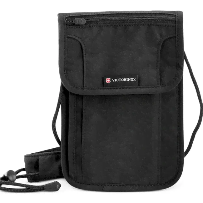 Кошелек на шею Victorinox Deluxe с защитой от сканирования RFID, чёрный, 21x1x14 см-0